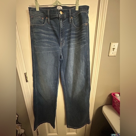 J.Crew High-Rise Dark Slim Wide 1996 Style Jean Semi-Stretch Size 31 - Picture 1 of 5